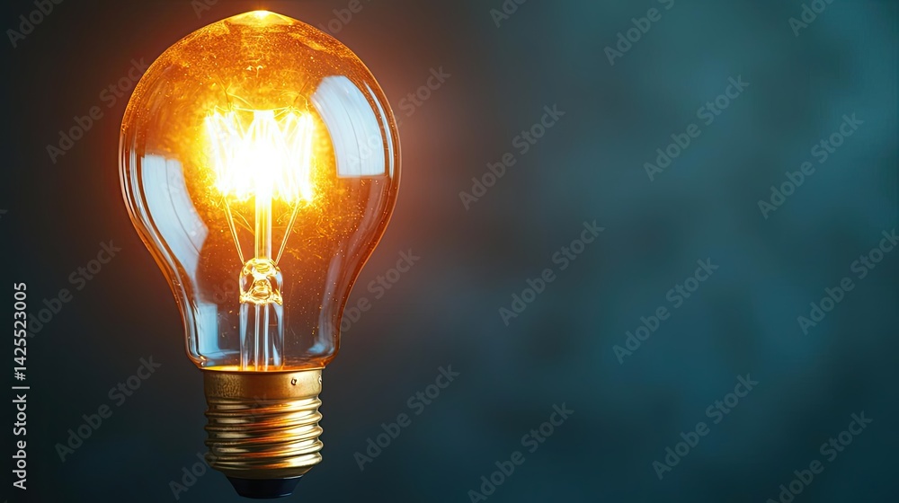 Poster explosion of lightbulb with conceptual high-speed impact concept. a glowing light bulb illuminating 