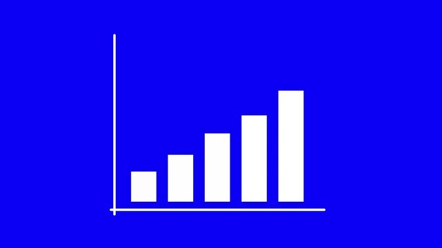 Business growth concept in graph chart showing marketing sales profit increasing to future target . growing business concept. Clean Hi-tech style technology chart with a grid.