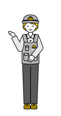 全身のポーズ_シンプルな警察官の女性20
