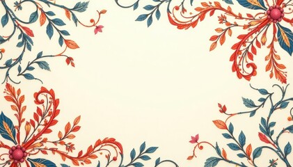 Subtle paisley motif on soft cream background , surface pattern, natural