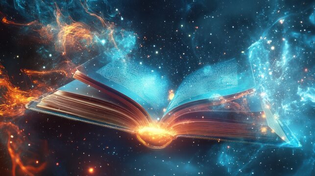 Enchanted book opens a portal to a universe filled with knowledge and wonder