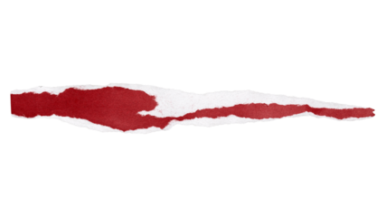 red torn or ripped paper isolated on transparent png background,realistic torn paper edges