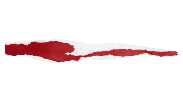 red torn or ripped paper isolated on transparent png background,realistic torn paper edges