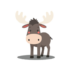 Cute Cartoon Raindeer Illustration