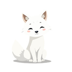 Cute Cartoon Arctic Fox Illustration