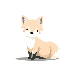 Cute 3D Arctic Fox Illustration