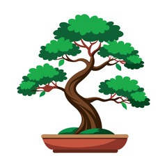 Bonsai tree vector art.