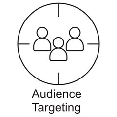 Fototapeta premium Audience Targeting icon, Precision Reach Mastering the Art of Audience Targeting, Smart Segments, Better Results Unlocking the Power of Targeted Marketing, vector