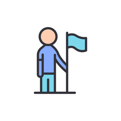 Leadership colored icons, minimalist vector illustration ,simple transparent graphic element .Isolated on white background