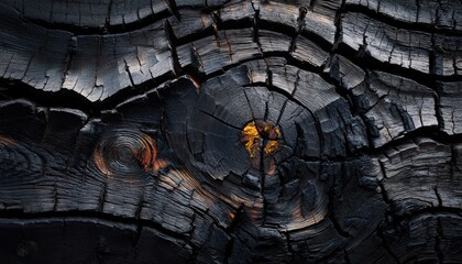 burnt wood texture with glowing ember knots and cracks perfect for halloween web design, print background, branding or horror themed projects

