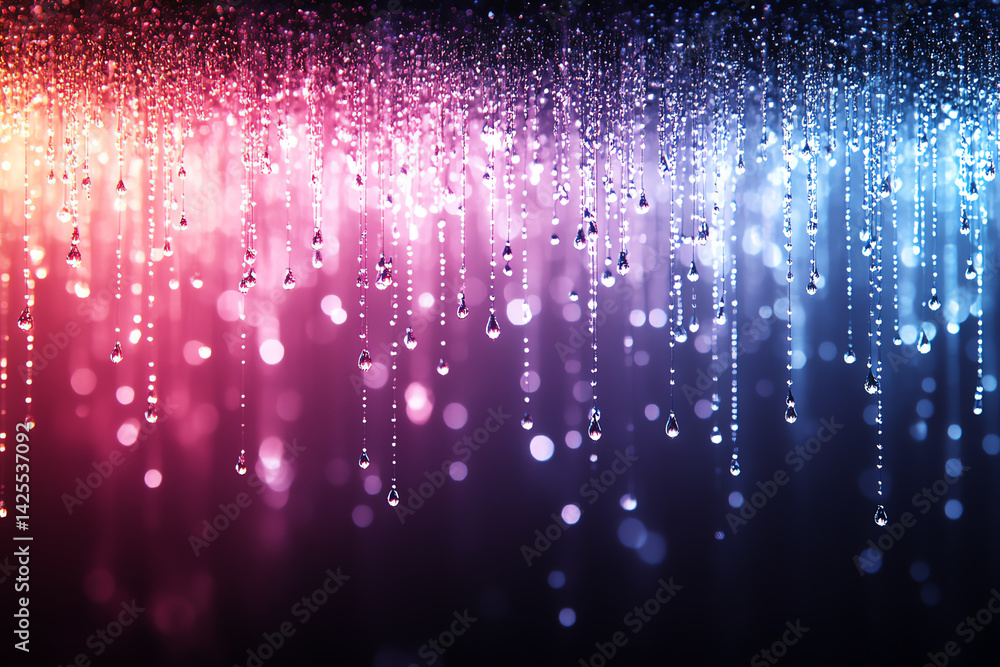 Fototapete beautiful droplets of water suspended in colorful hues, creating a mesmerizing visual display that e