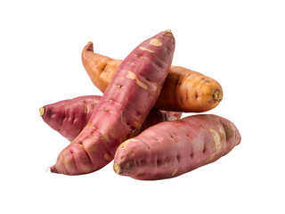 Vibrant Sweet Potato Pile: A close-up shot showcases a vibrant assortment of sweet potatoes, their earthy tones and varied shapes creating an inviting visual feast.