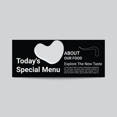 Modern Food Menu Banner Template With Image Placeholder And Text