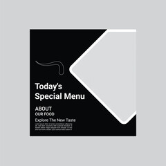 Modern Restaurant Menu Template For Social Media Promotion And Advertisement