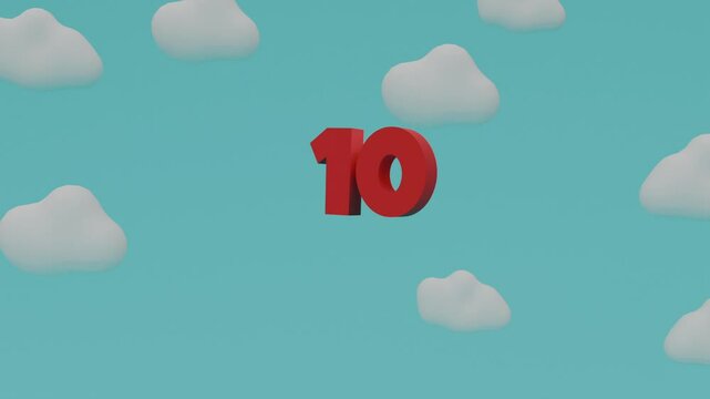 A fun and colorful animation showing the number 10 for early childhood learning.