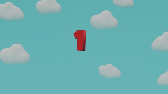 A fun and colorful animation showing the number 1 for early childhood learning.