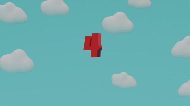 A fun and colorful animation showing the number 4 for early childhood learning.
