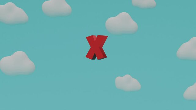 A fun and colorful animation showing the letter X for early childhood learning.