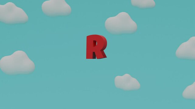 A fun and colorful animation showing the letter R for early childhood learning.