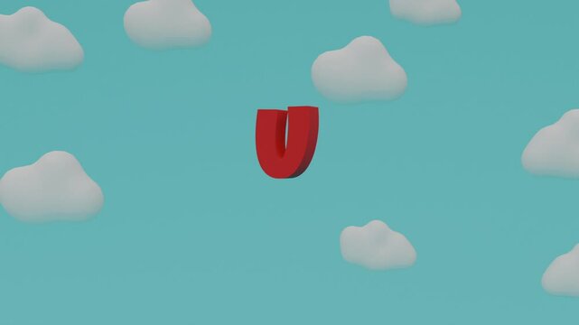 A fun and colorful animation showing the letter U for early childhood learning.