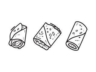 Hand Drawn Lavash Bread Vector Outline for Cooking Illustrations