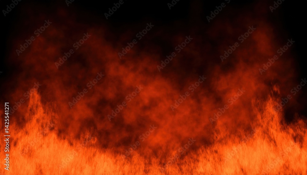 Poster intense fiery halloween background texture with glowing red flames and dark smoke for web design, po