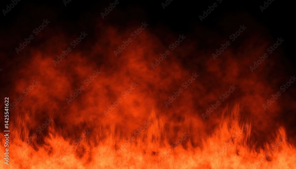 Poster intense fiery halloween background texture with glowing red flames and dark smoke for web design, po