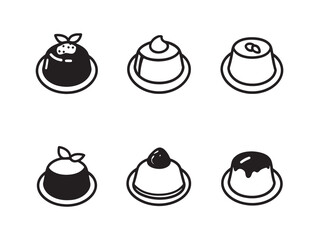 Handcrafted Leche Flan Sweet Dessert Vector Drawing