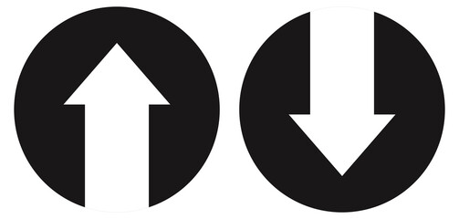 black and white arrows up add down colour