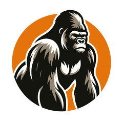 Gorilla vector and illustration isolated on white background.