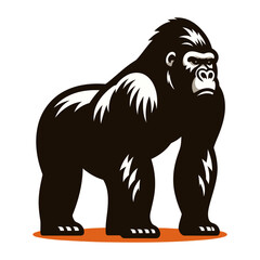 Gorilla vector and illustration isolated on white background.