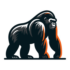 Obraz premium Gorilla vector and illustration isolated on white background.