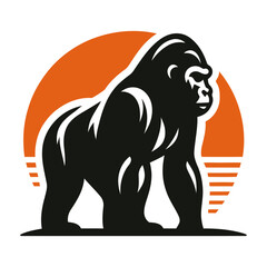 Gorilla vector and illustration isolated on white background.