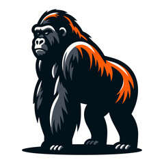 Gorilla vector and illustration isolated on white background.