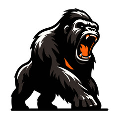 Gorilla vector and illustration isolated on white background.