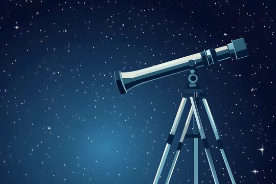 Modern telescope frame template for promoting stargazing events and workshops.