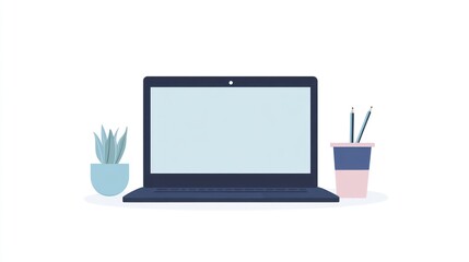 Modern laptop workspace