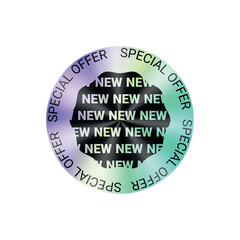Sticker hologram, holographic label. Sticker for Emblems, Special Offer, Discount, Sale.