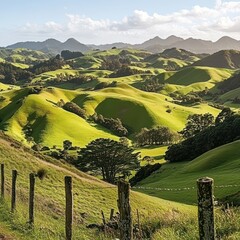 Fototapeta premium Rolling Hills Farmlands, Scenic View