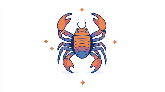 Cute cartoon scorpion zodiac sign