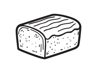 Elegant Line Art Drawing of Madeira Cake Illustration