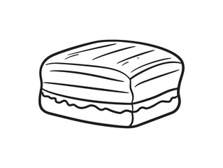 Stylish Madeira Cake Line Drawing for Graphic Projects