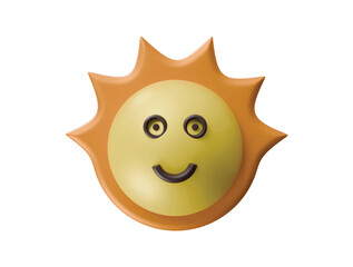 sun icon 3d illustration render