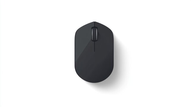 Modern, sleek, black wireless computer mouse