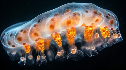 Fototapeta premium Deep Sea Jellyfish, Bioluminescent Glow