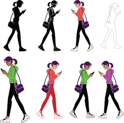 Stylish Vector Illustration of a Girl in Modern Fashion Pose