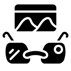 AR Glasses Solid Icon