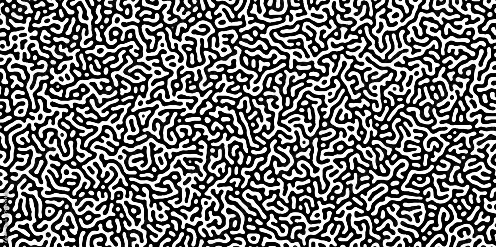 Poster abstract truing organic wallpaper turing reaction diffusion monochrome seamless pattern with chaotic