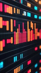 Fototapeta premium Digital currency market, blockchain hologram, glowing stock chart, sci-fi finance