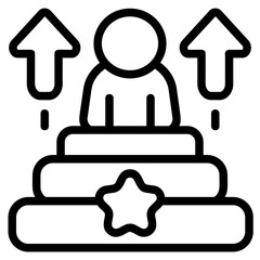 Job Promotion Line Icon